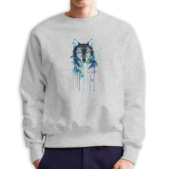 

NOISYDESIGNS Fashion Men Sweatshirts Wolf Drawing Animals Head Hoodies Cotton Coat Hip Hop Casual Boys Tops Streetwear Sudadera