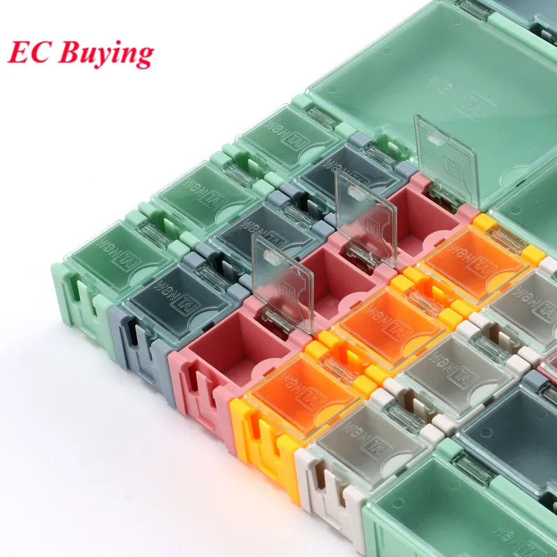 

Mini Storage Box SMD SMT IC Electronic Component Container Box Case Diy Practical for Small Component Jewelry Tool Box Bead Pill