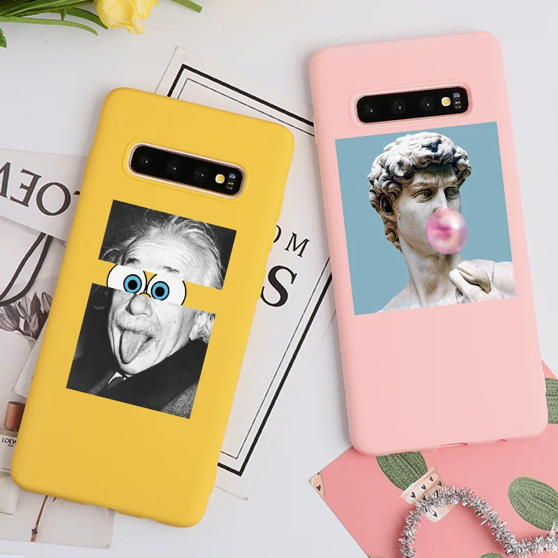 

Funny Cartoon Silicone Case For Samsung S10e Case A70 A50 S7 Edge S8 S9 Plus J4 J6 A6 Note 8 9 Cover For Samsung A7 A9 2018