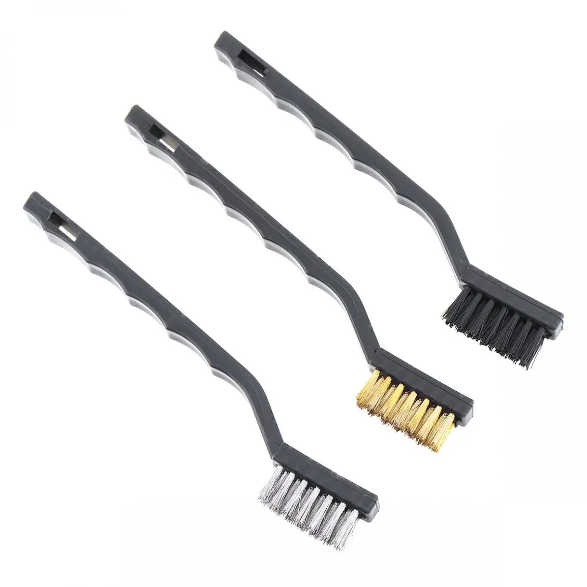 

3pcs Mini Wire Brush Set Nylon Brass Stainless Steel Wire Brushes fo Cleaning Polishing Scrubbing Painting Remove Rust Tools