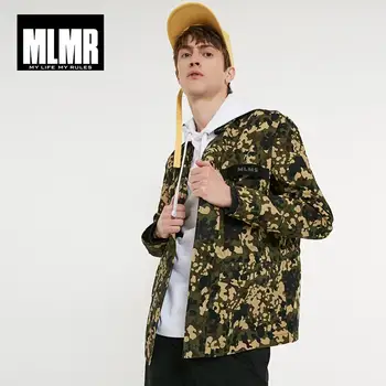 

JackJones MLMR Men's 100% Cotton Jacket Stand-up Collar Drawstring Camouflage Short Men's Jacket Streetwear| 219121585