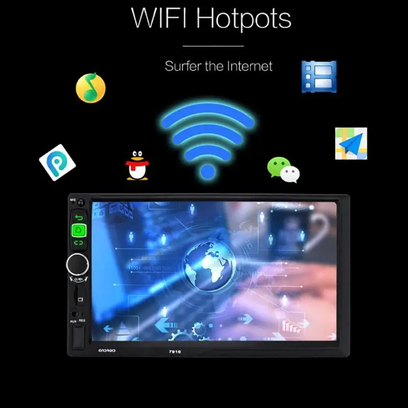 2 Din автомобильный стерео MP5 плеер 7 дюймов Авторадио с сенсорным экраном Android 8,1 четырехъядерный 1G+ 16G gps Bluetooth зеркальная поверхность подключение fm-радио