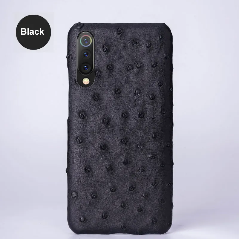 Подходящие чехлы для xiaomi 8 explorer 9, Чехол 9 se mi9, прозрачный кожаный чехол для телефона, сумка для телефона, чехол для телефона из кожи страуса, роскошный - Цвет: Black case