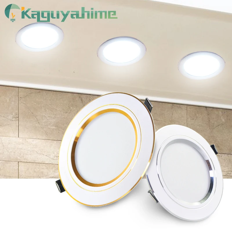 

Kaguyahime LED Downlight AC 220V LED Ceiling Lamp Gold Silvery Light 18W 15W 9W 5W 3W Round Recessed Light Warm White Cold White