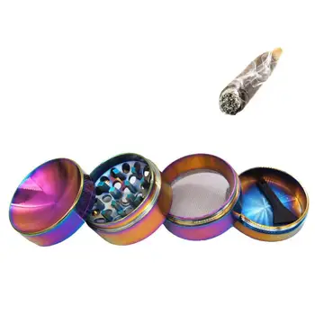 

Colourful 4-layers Metal Zinc Alloy Tobacco Grinder Spice Grinder Herb Grinder Rainbow Metal Spice Crusher 40mm