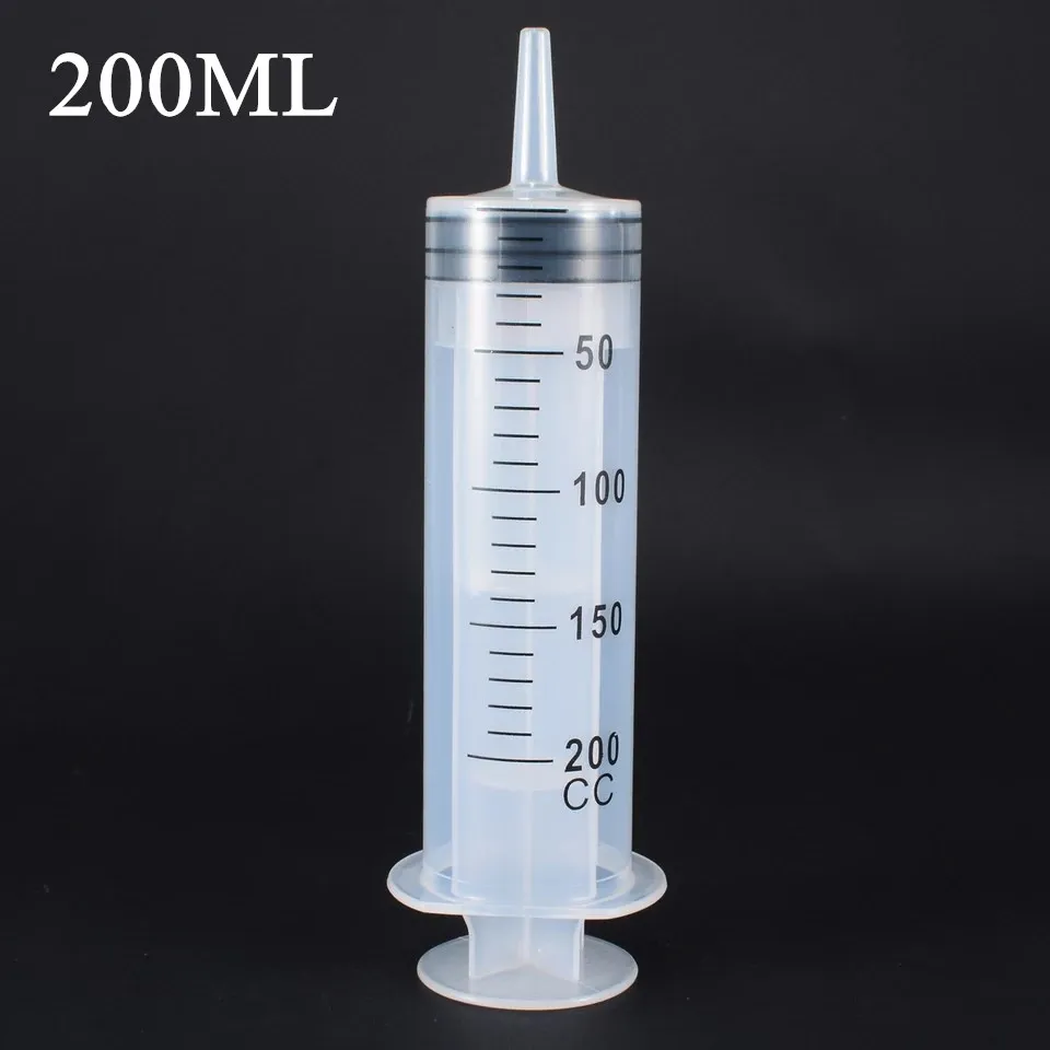 200ml 150 мл/200 мл/250 мл/300 мл/500 мл большой пластиковый измерительный шприц для лабораторных гидропоники домашних животных питательный шприц - Цвет: 200ml
