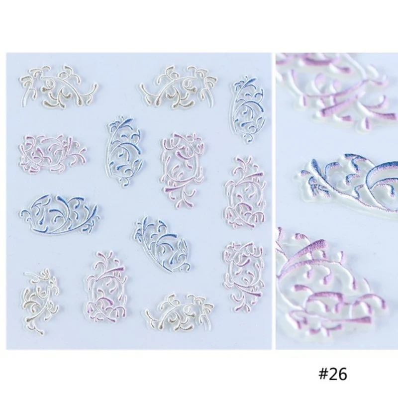 3D Nail Stickers DIY Nail Decoration Water Transfer Slider for Manicure Nail Art Decoration Nail Art
