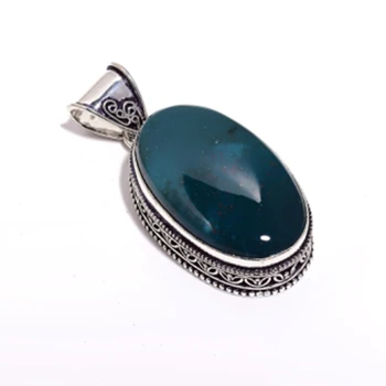 

Nature Bloodstone Pendant Silver Overlay over Copper mother's gift hand made Jewelry