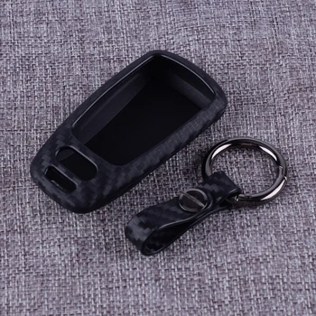 

Black Carbon Fiber Texture Car Smart Remote Key Case Shell Cover Protector Silicone Fit For Audi A4 A5 Q5 Q7 S4 S5 SQ5 TT 2018
