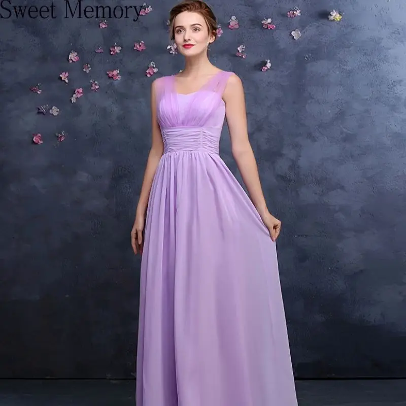 

Custom Made Size Color Chiffon Mint Green Champagne Pink Royal Blue Lilac Bridesmaid Dresses Long Wedding Party Dress Prom Gown
