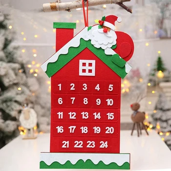 

2Pcs Christmas Calendar 3D Calendar Reusable Countdown To Christmas Calendar - Santa & Santa Claus House