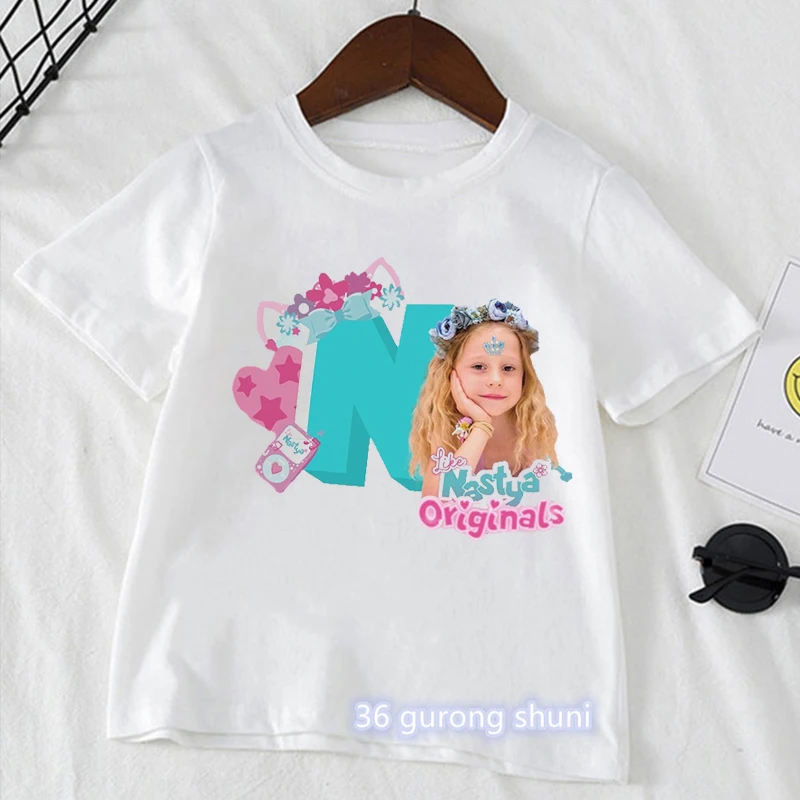 Rainbow Unicorn Like Nastya Graphic Print Tshirt Girls Kawaii Kids Clothes White Short Sleeve T-Shirt Harajuku Shirt Streetwear 6