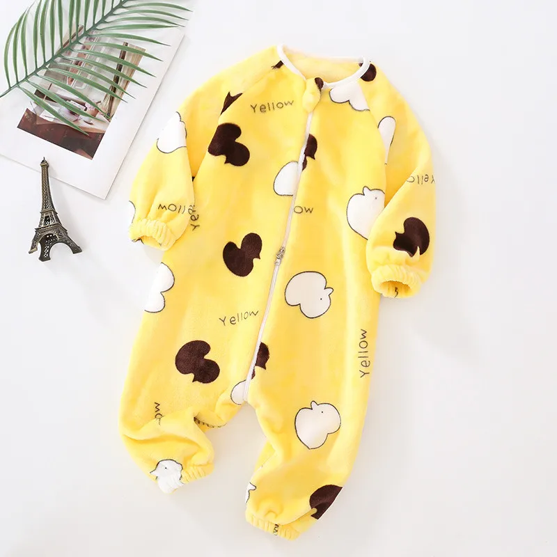 Baby Pajamas For Boys Girls Thick Warm Pajama Autumn Children Flannel Onesies Jumpsuits Winter Kids Cartoon Blanket Sleepwear kids pajamas
