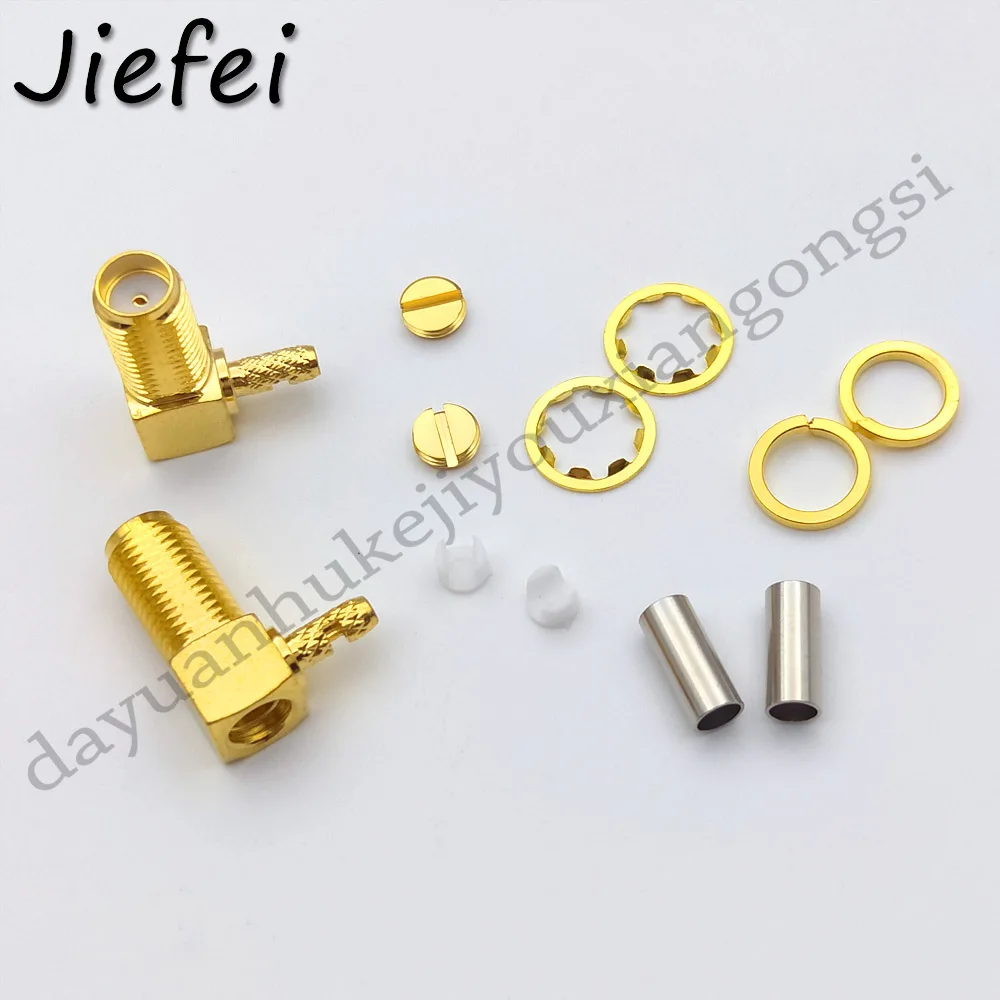  30-300 PCS SMA Female Plug 90 Degree Crimp RG174 RG316 LMR100 Cable Right Angle RF Coaxial Connecto