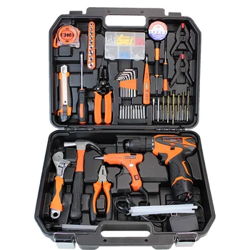 Buy 58 Pcs/set Cordless Li-Ion Drill And Hand Tools Combination Tools Kit Power Tool Set Herramientas De Mano Glue Gun PTS013