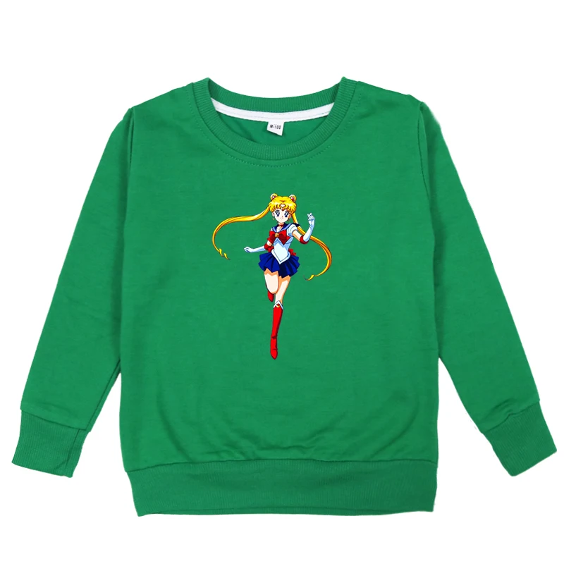 Hoodies 9 Детская повседневная одежда для девочек на весну-осень; свитер; модная блузка с длинными рукавами и принтом Сейлор Мун для маленьких мальчиков; детские толстовки - Цвет: Hoodies 9