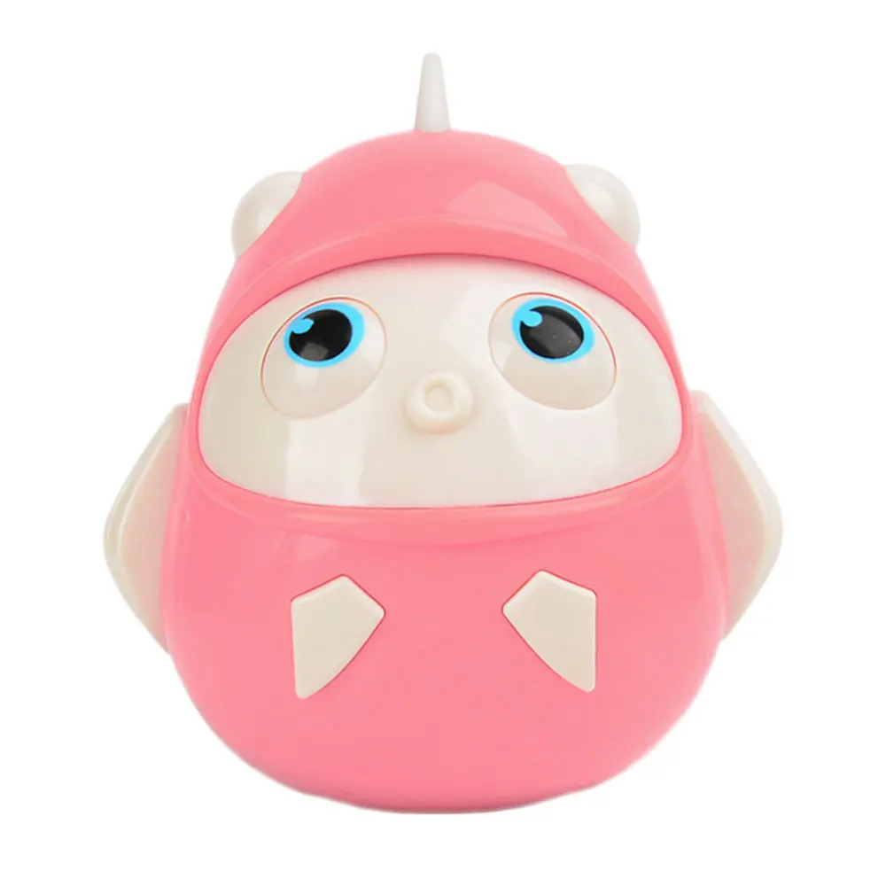 Baby Newborn Rattle Toys Nodding Tumbler Toys Kid Ring Bell Cute Roly-poly Educational Eco-friendly Baby Development Toys Gifts - Цвет: Pink