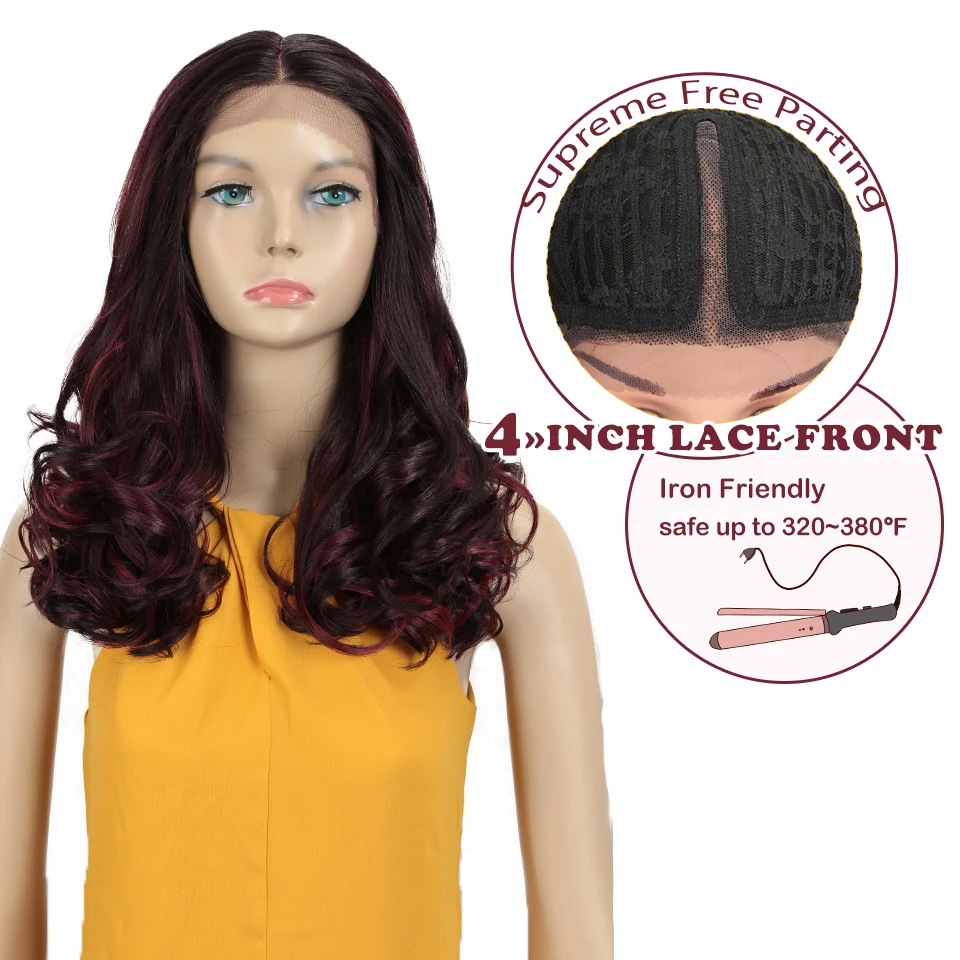 Магические волосы 2" дюймов парик фронта шнурка волна Омбре светлые волосы синтетический парик для черных женщин термостойкие волосы