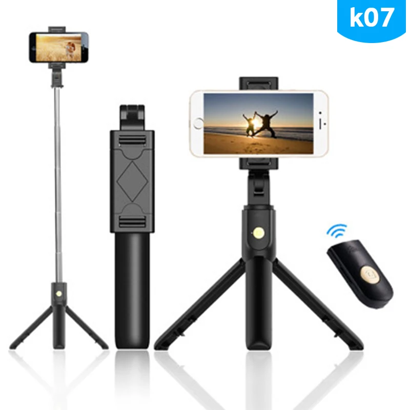 K07 Портативная беспроводная селфи-Палка с Bluetooth 4,0 для IPhone, Android, huawei, Sumsung, складной телефон с мини-штативом, Мобильная селфи-палка - Цвет: K07