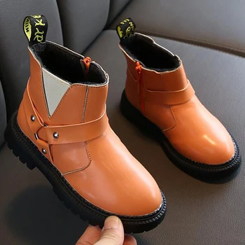 

Girls Boots New Autumn Winter Boys Ankle Boots Waterproof Kids single boots Fashion British style Children's Short Boots kl858
