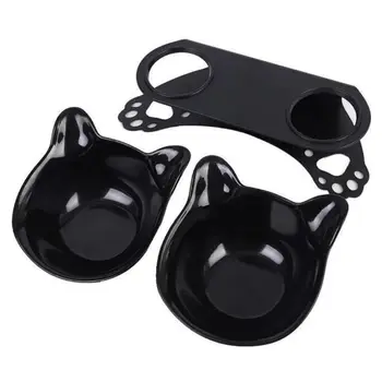 

Dog Double Bowls with Raised Stand Pet Food Water Feeder 15° Tilted Container