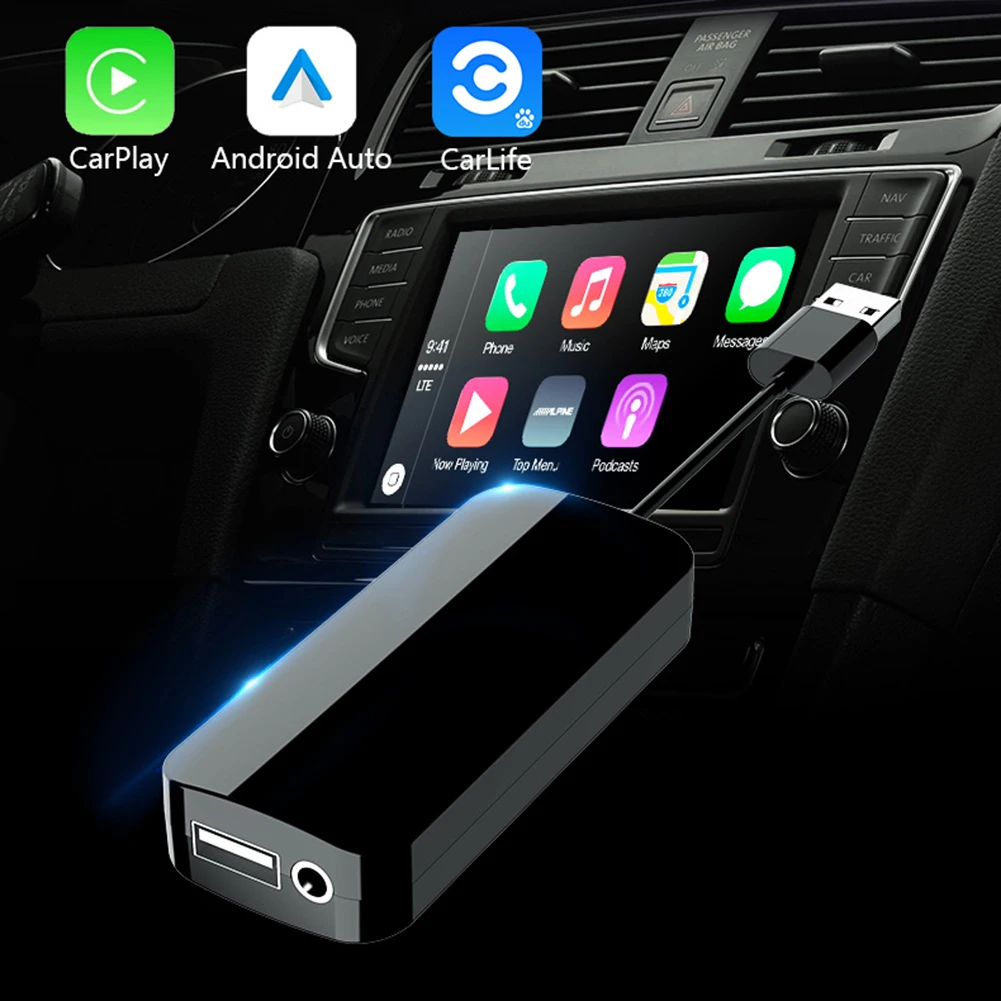 Автомобильный USB-ключ для Apple CarPlay /Android с микрофоном и входом Android автомобильная