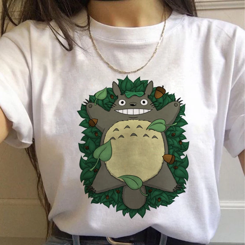 Totoro Studio Ghibli Harajuku футболка женская Miyazaki Hayao Ullzang Kwaii футболка с рисунком 90s футболка "Аниме" модная футболка женская