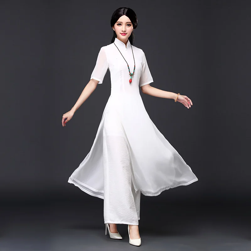 color6 Вьетнамское традиционное китайское платье aodai китайское платье Ципао длинное китайское платье Чонсам китайское современное чонсам - Цвет: color6