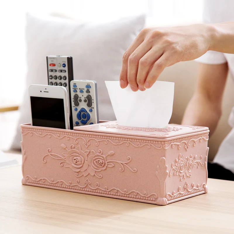 

Tissue Box Cover Home Car Desk Organizer Remote Control Holder Makeup Cosmetic Storage Box Napkin Paper Container