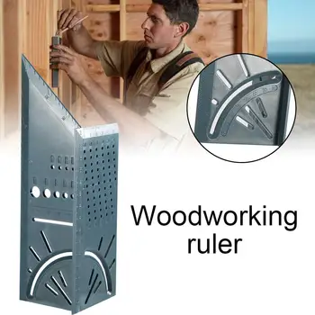 

New Plastic Woodworking Tool 3D Angle Ruler Woodcraft Scriber T-type Multifunctional 90 Degree Ruler Angle Measure Tool