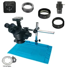 34MP HDMI USB Цифровая камера 7-45X Simul-Focal Тринокулярный паяльник стерео зум микроскоп 0.5X 2.0X объектив для ремонта телефона