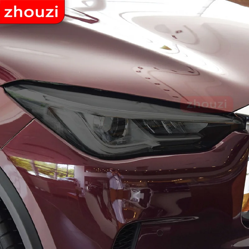 

2 Pcs For Infiniti Q60 Q70 QX60 QX30 QX50 QX80 Q50 Car Headlight Tint Black Protective Film Transparent TPU Sticker Accessories