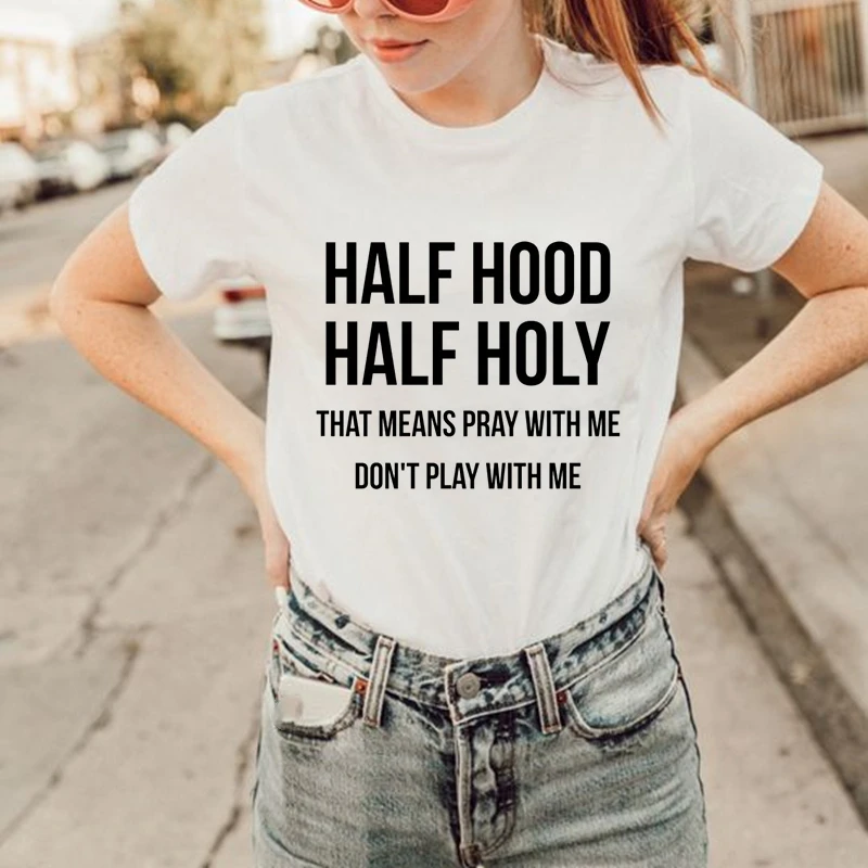 Harajuku Half Hood Half Holy Printed T Shirt Women Short Sleeve O Neck Tshirt 21 Summer Tee Tops Female Camisetas Mujer Tumblr T Shirts Aliexpress Harajuku Half Hood Half Holy Printed T Shirt Women Short Sleeve O Neck Tshirt 21 Summer Tee Tops Female Camisetas Mujer Tumblr T Shirts Aliexpress