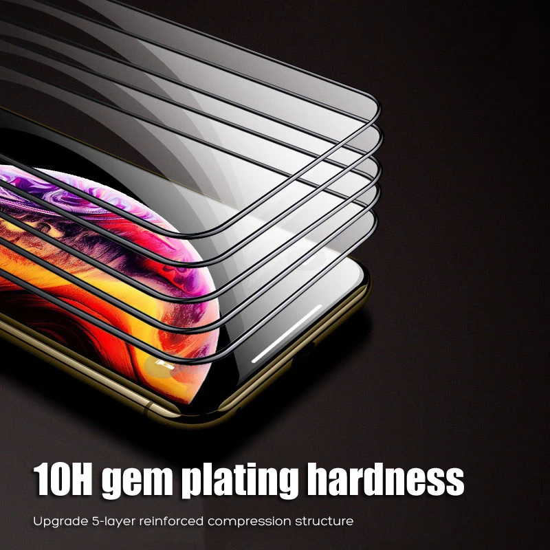 2 шт Полное покрытие защитное стекло для iPhone 11 Pro Max Закаленное стекло пленка на iPhone X XR XS Max 6 7 8 Plus защита экрана
