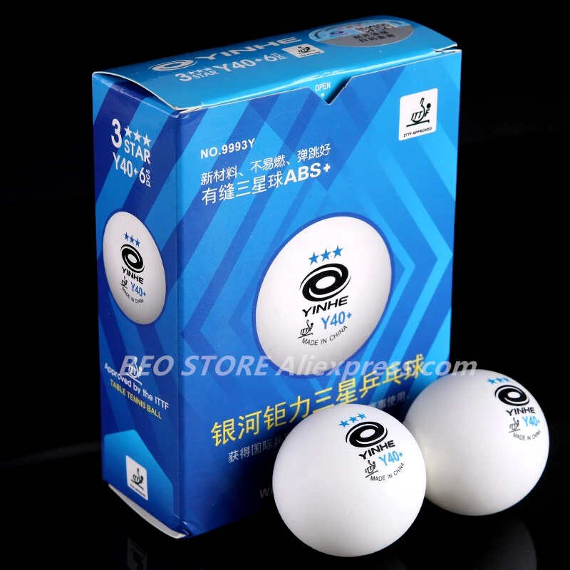 Description Picture 2 of item60 balls YINHE 3-star Y40+ H40+ ABS New Material Plastic ITTF Approved YINHE Table Tennis Ball Ping Pong Balls