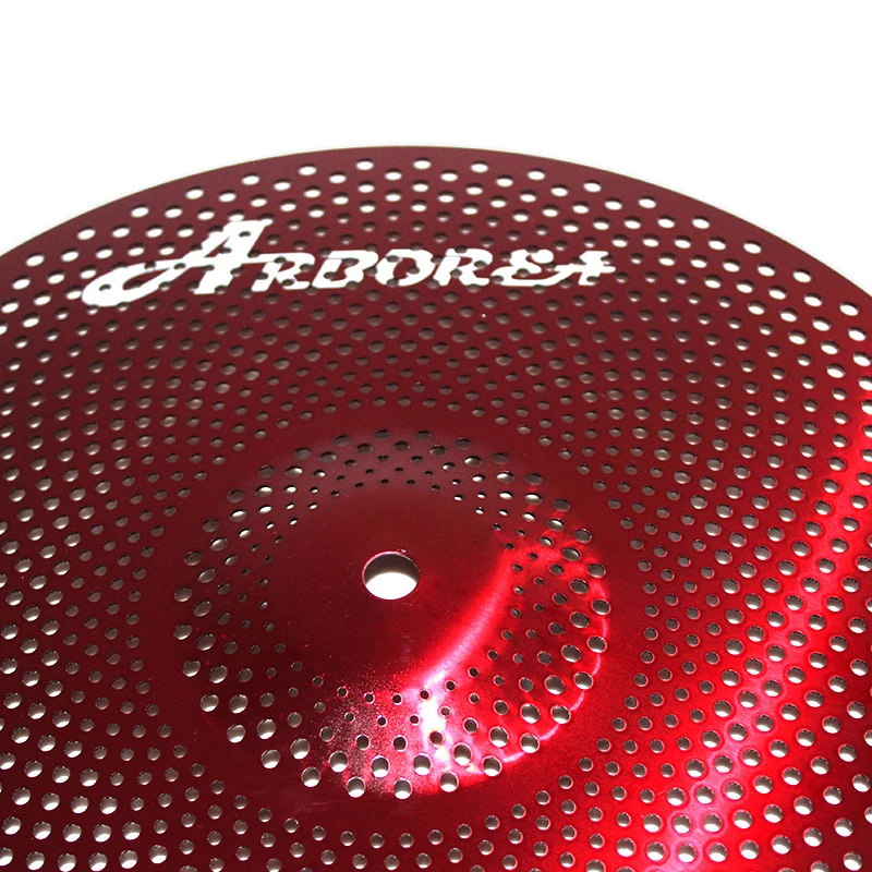 Arborea low volume cymbal Red Mute Cymbal 2 pieces of 14'' hihat Cymbal for Drummer practice practice cymbal