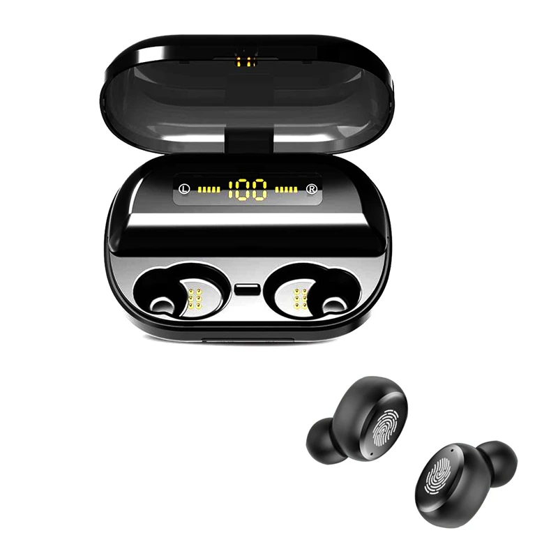 V11 пресс цифровой дисплей Bin Binaural в ухо беспроводной Спорт бизнес Bluetooth гарнитура с 4000 мАч зарядным ящиком