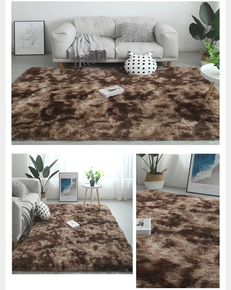 Gradient Solid Carpet Thick Rugs Non-slip Mat Bathroom Area rug for Living Room Soft Fluffy Child Bedroom Mats Carpets alfombra