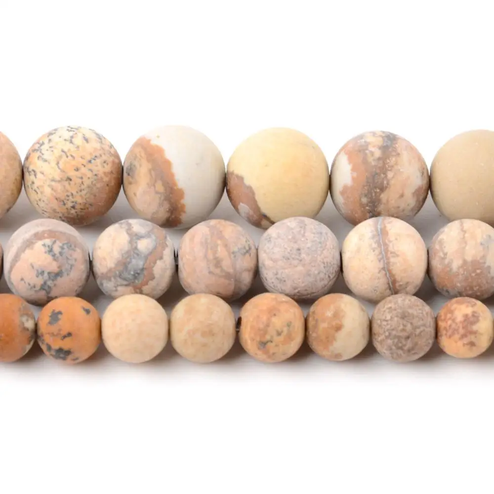 Натуральный Матовый отполированный карта Ясперс Камень круглые бусины Свободные Spacer Бусины для