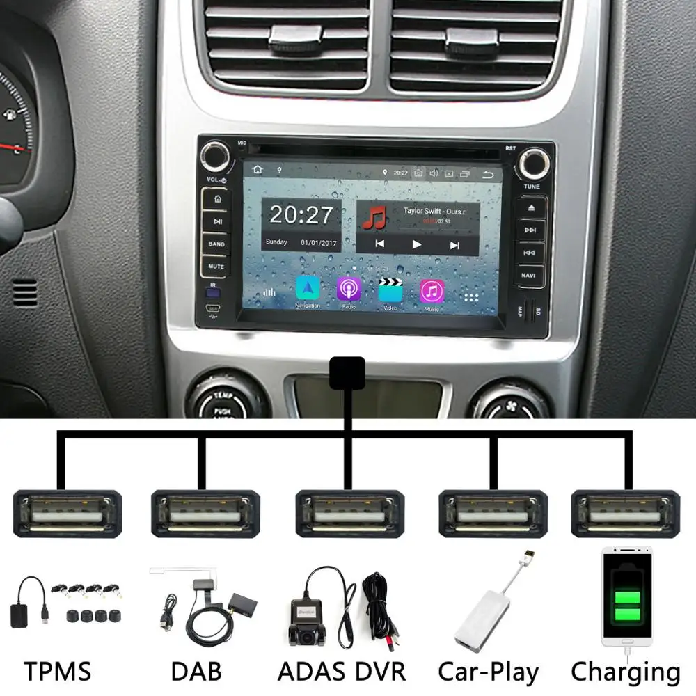 Perfect 5 USB Android 9.0 Octa Core Car DVD Player For Kia Carnival LOTZE Morning Euro Star Naza Suri Rio Pride Sedan Carens Car Radio 1
