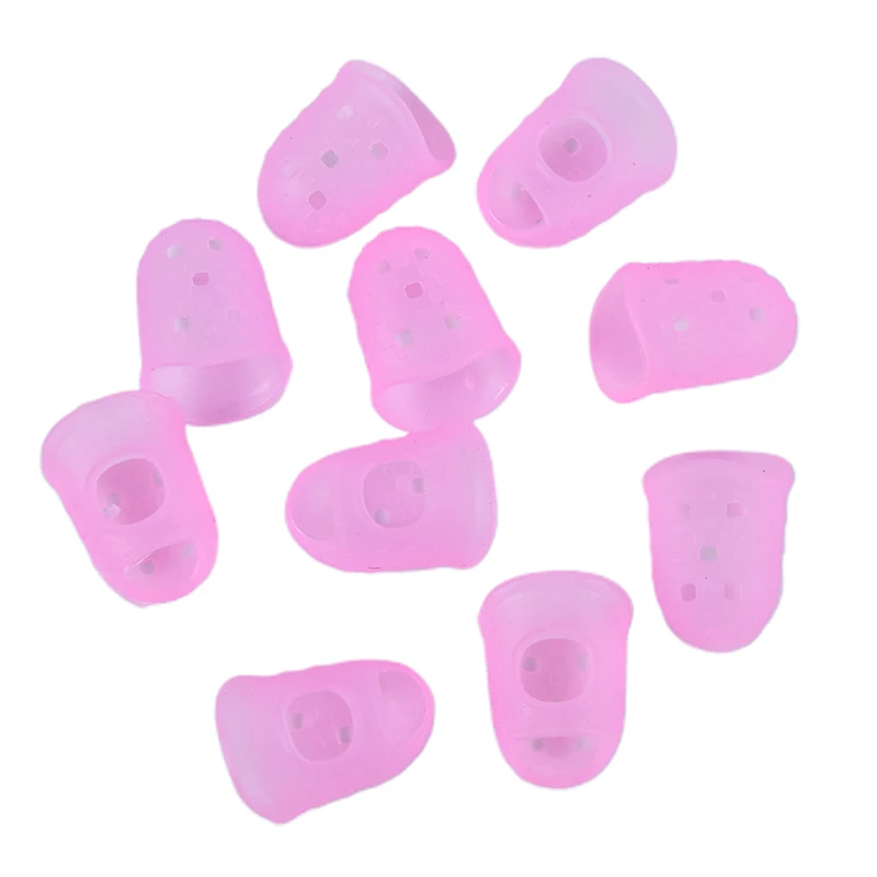 Silicone Guitar Thumb Finger Picks Protector Plectrum Fingertip thimble Finger Guard safety protect caps 4 Colors 10pcs guitar finger guards,guitar picks