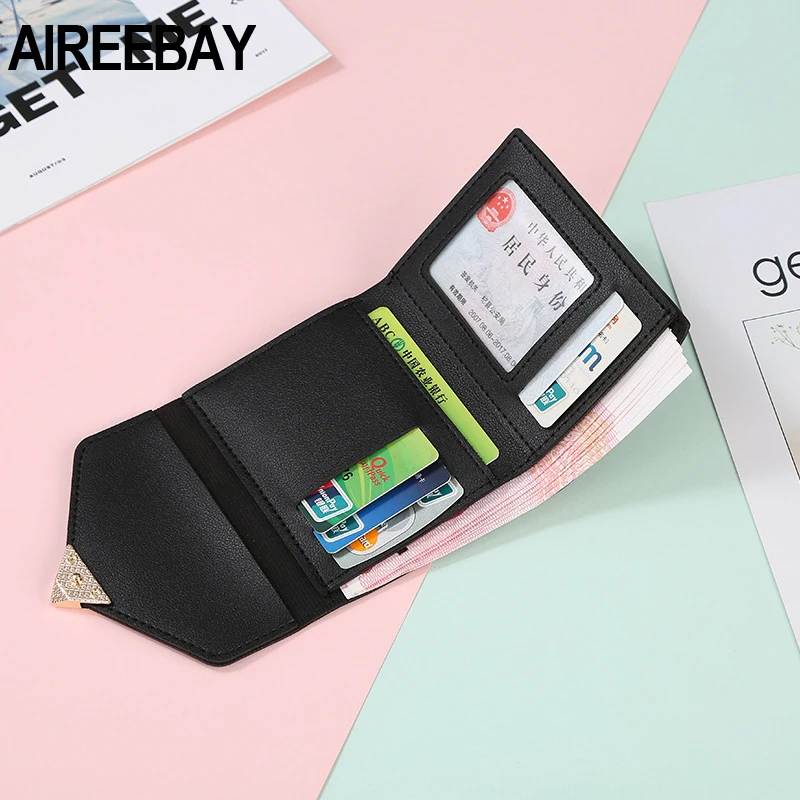 AIREEBAY Новое поступление кошелек короткие женские кошельки на молнии кошелек в стиле пэчворк модные кошельки модный кошелек для монет черный держатель для карт