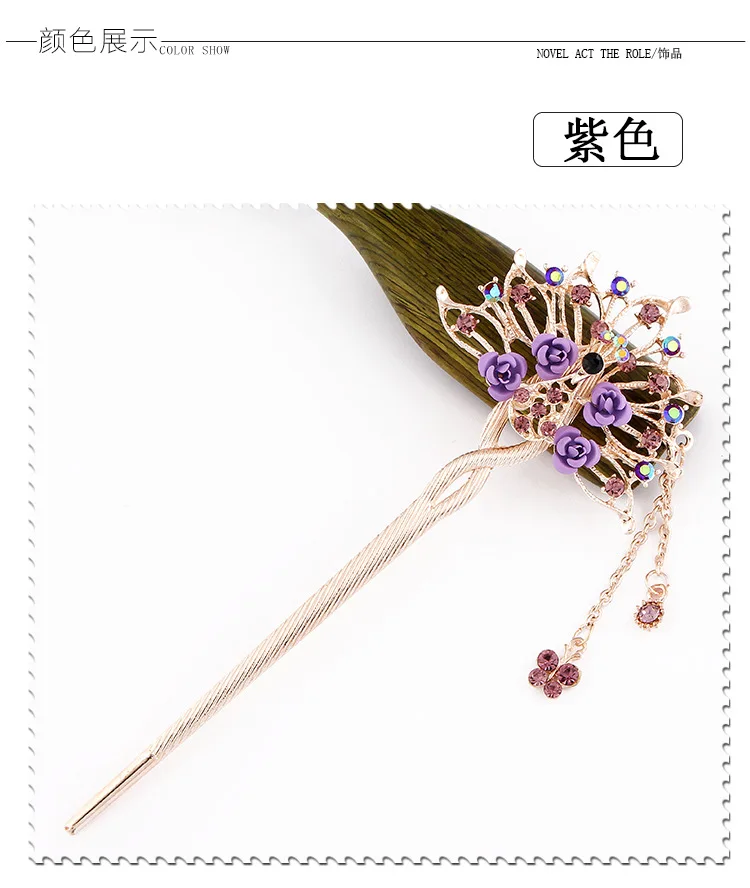 Classic Retro Tassels Headdress Rose Hairpin Fashion Fresh Hairpin Hair Accessories Stall Hot Selling