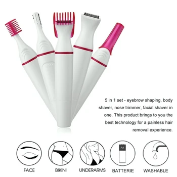 

5 In 1 Multifunction Women Hair Removal Electric Shaping Female Shaving Machine Mini Shaver Trimmer Razor For Eyebrow Underarm