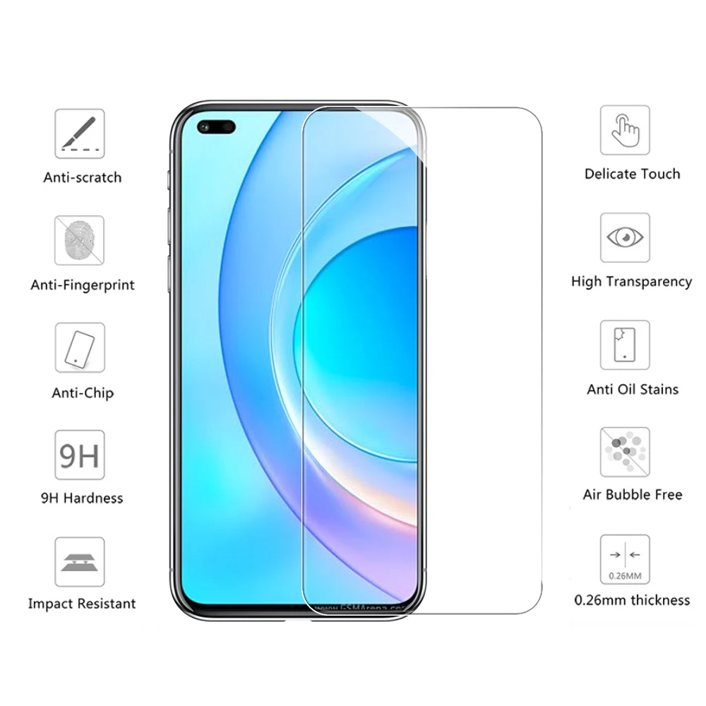 2Pcs Safety Glass For Honor 50 Lite Phone Screen Protector Full Cover Tempered Protector Glass Honar 50 Lite 50Lite 6.67'' Film phone screen protectors