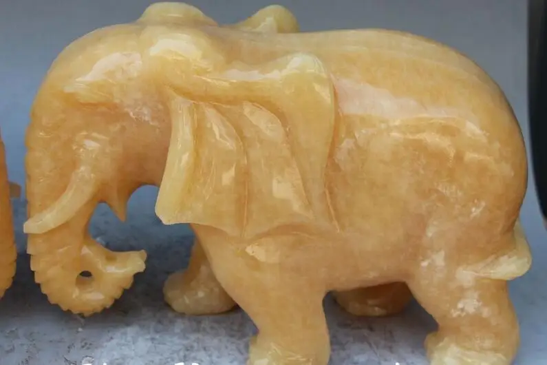" Чино натуральный amarillo нефрит amarillo благоприятный elefantes estatua par животное mascota животное