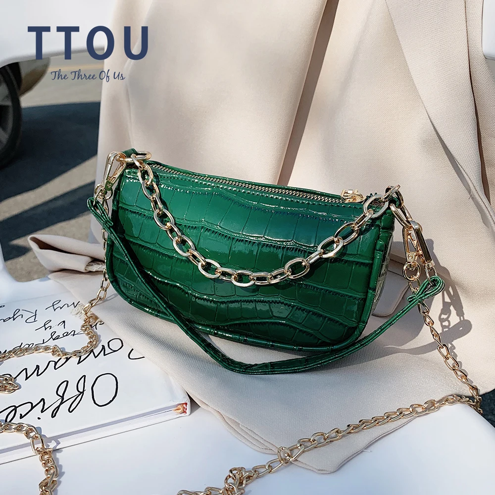 Stone Pattern PU Leather Shoulder Bags For Women 2020 Solid Color Lady Handbags and Purses Female Small Clutch Travel Handbag | Багаж и