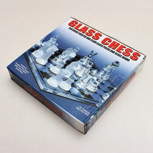 

K9 Glass Chess Set Medium Styrofoam Shatter-resistant Packaging Export Galss Chess