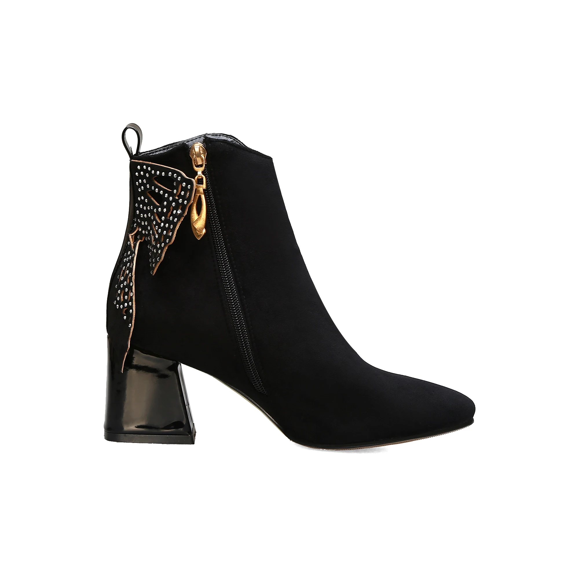 Женские ботильоны из искусственной замши коричневые или черные ботинки на