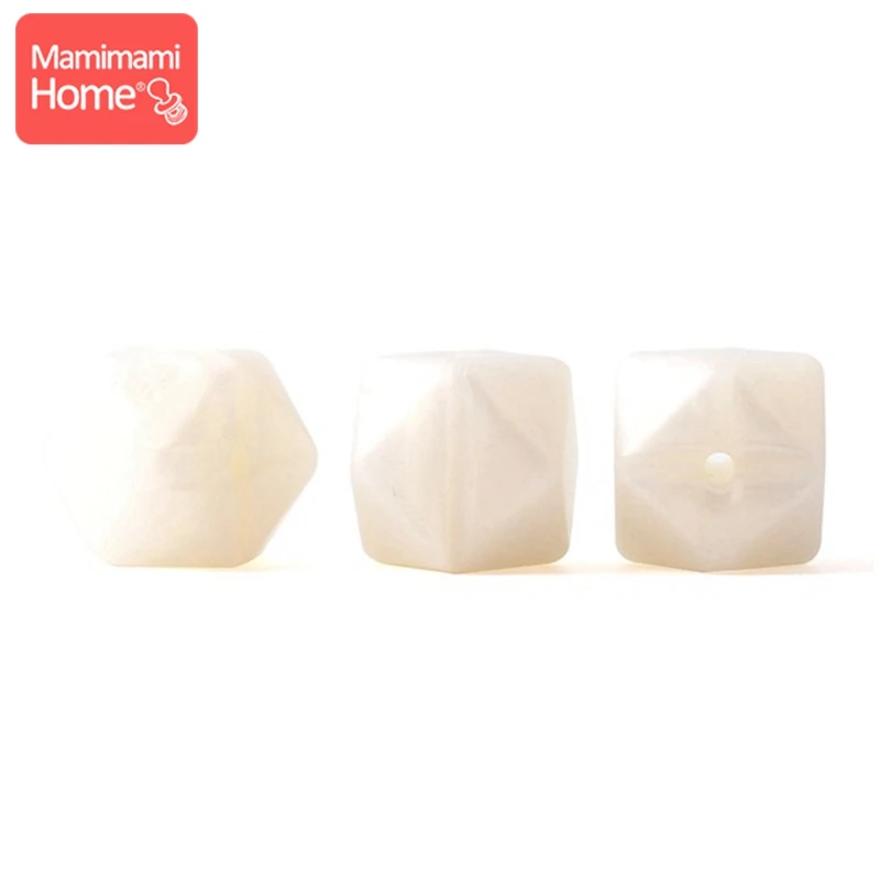 Pearl White Mamihome 5 шт. Детские Прорезыватели для кормления 17 мм силиконовая восьмиугольная бусина может жевать DIY Ювелирные изделия игрушки для коляски Аксессуары для кормления Детские трофеи - Цвет: Pearl White